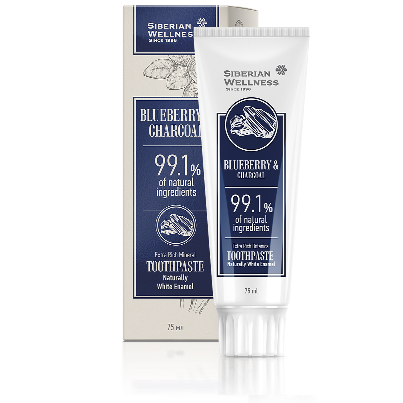 Siberian Wellness - บลูเบอรร ี่& ชารโคล เอ็กซตรา รชิ โบทารคิ อล ทูสเพสต เนเชอรลั ลี ่ไวท อิแนมเมิล ผลิตภัณฑยาสีฟัน